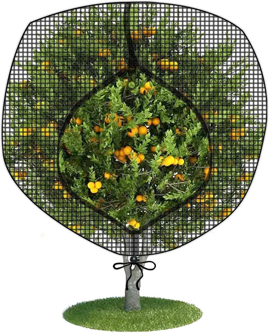 Fruit Tree Netting Covers with Zipper to Protect from Squirrels and Birds Large Netting for Fruit Trees Net Protection, Black, 10' x 10', 1 Pack