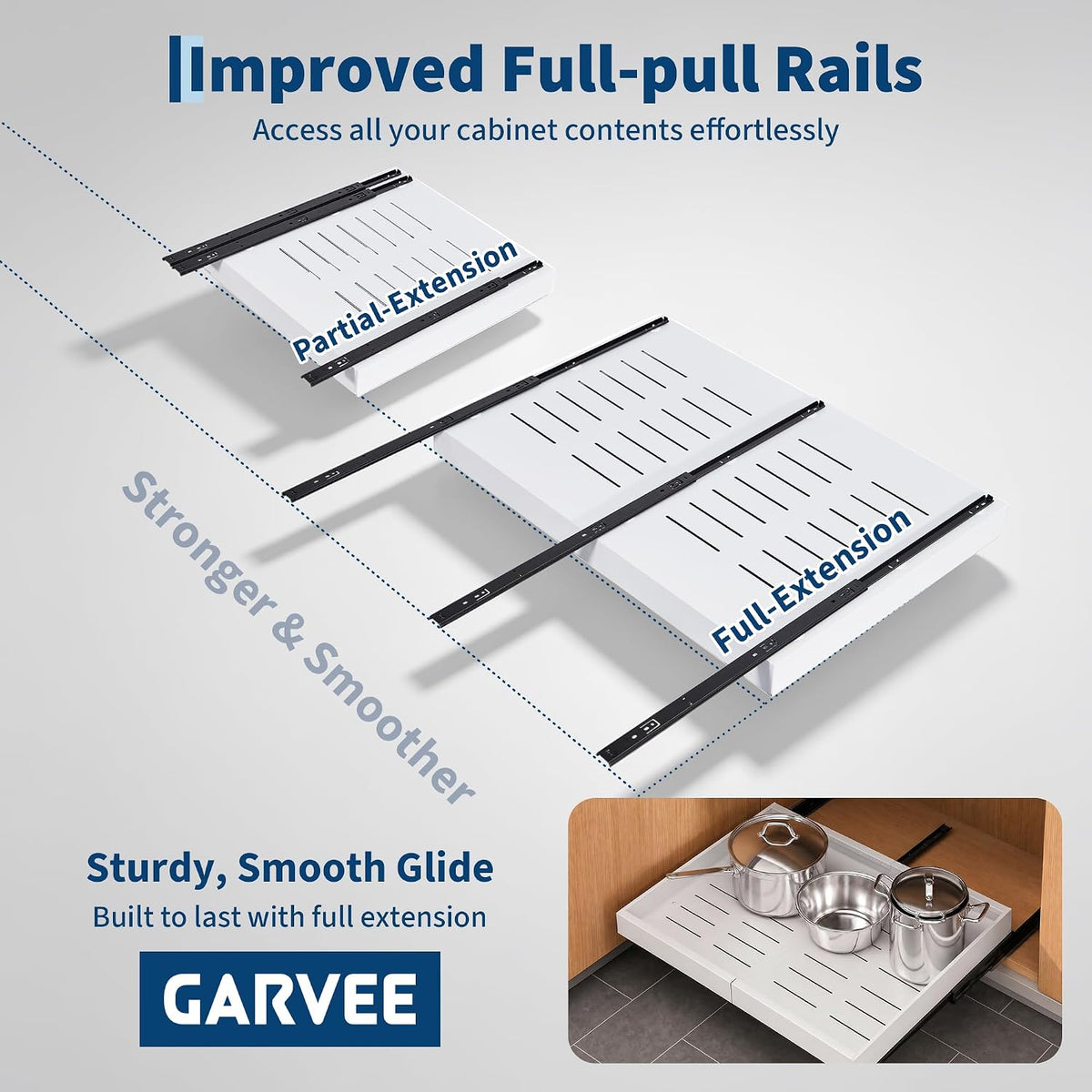 Garvee 2 Pack Pull Out Cabinet Organizers, Expandable 16.93"-27.95"