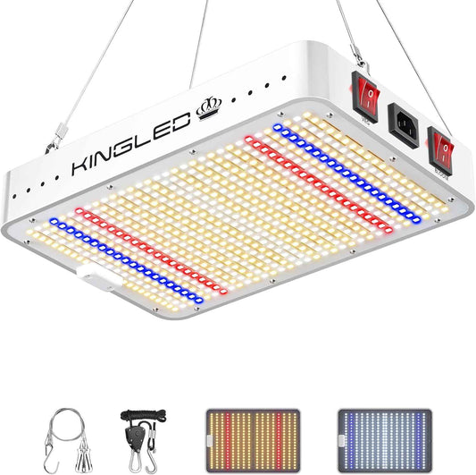 KingLED 2025 KP1000 LED Grow Lights with Yield LEDs 2x2ft Coverage Full Spectrum Grow Lights for Indoor Hydroponic Plants Greenhouse Growing Lamps Veg Bloom Daul Mode