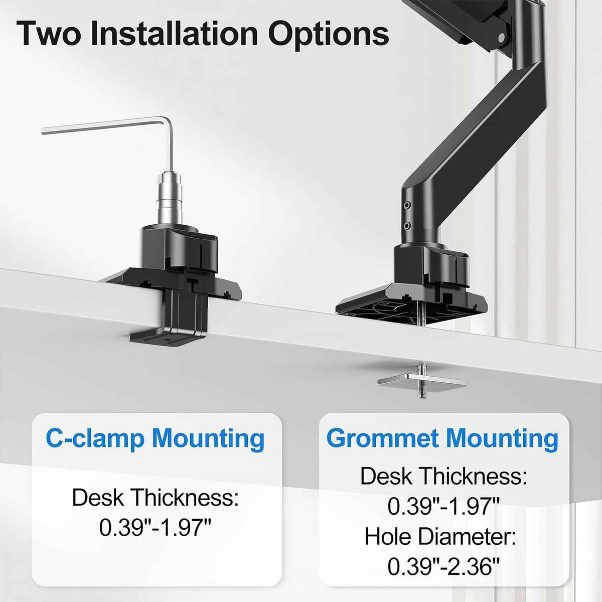 Heavy Duty Monitor Mount for Max 49" Ultrawide Screens | Hold up to 44 lbs, Premium Single Monitor Arm for Samsung Odyssey G9 and More, Adjustable Gas Spring Desk Stand, VESA Mount