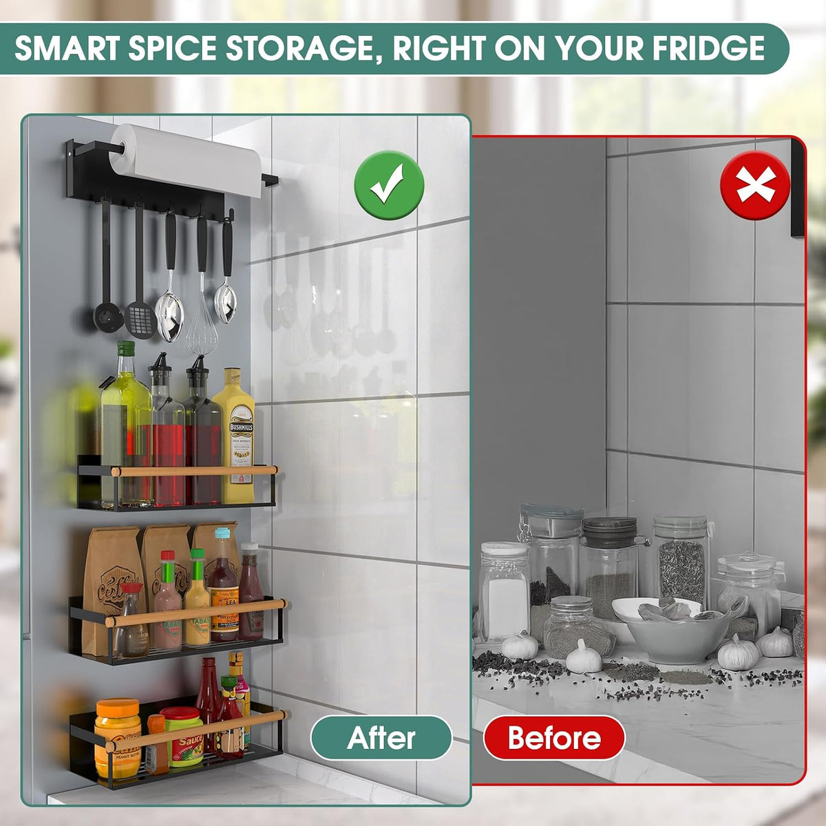 4-Pack Magnetic Shelves for Washing Machine Magnetic Shelf for Fridge Powerful - Field & Nook