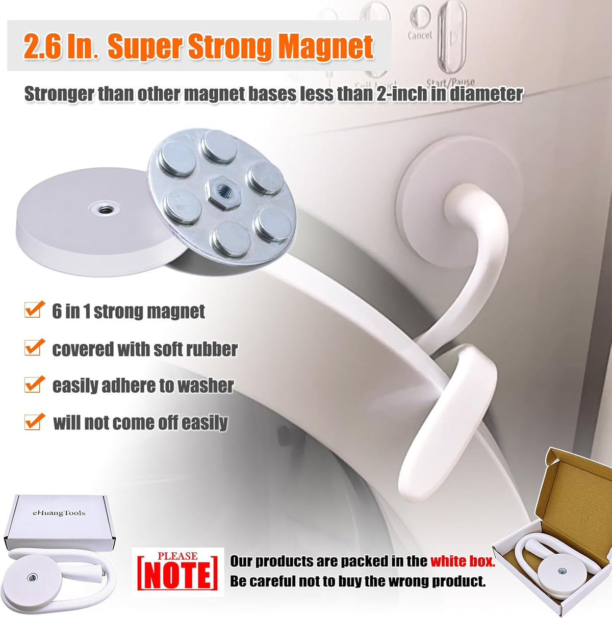 Magnetic Washer Door Prop – 2.6-Inch Flexible Ventilation Holder