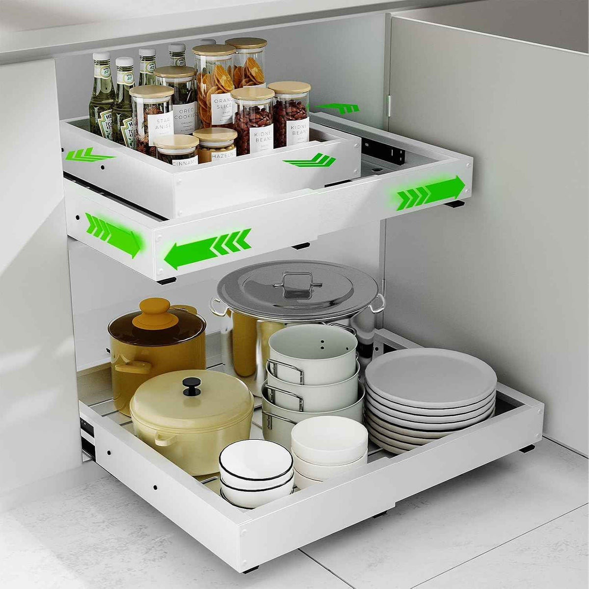 Expandable Pull-Out Cabinet Organizer, 12"-19" W x 16.5"-22" D