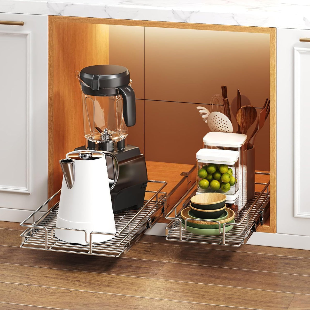 Pull Out Cabinet Organizer, 10½" W x 18" D