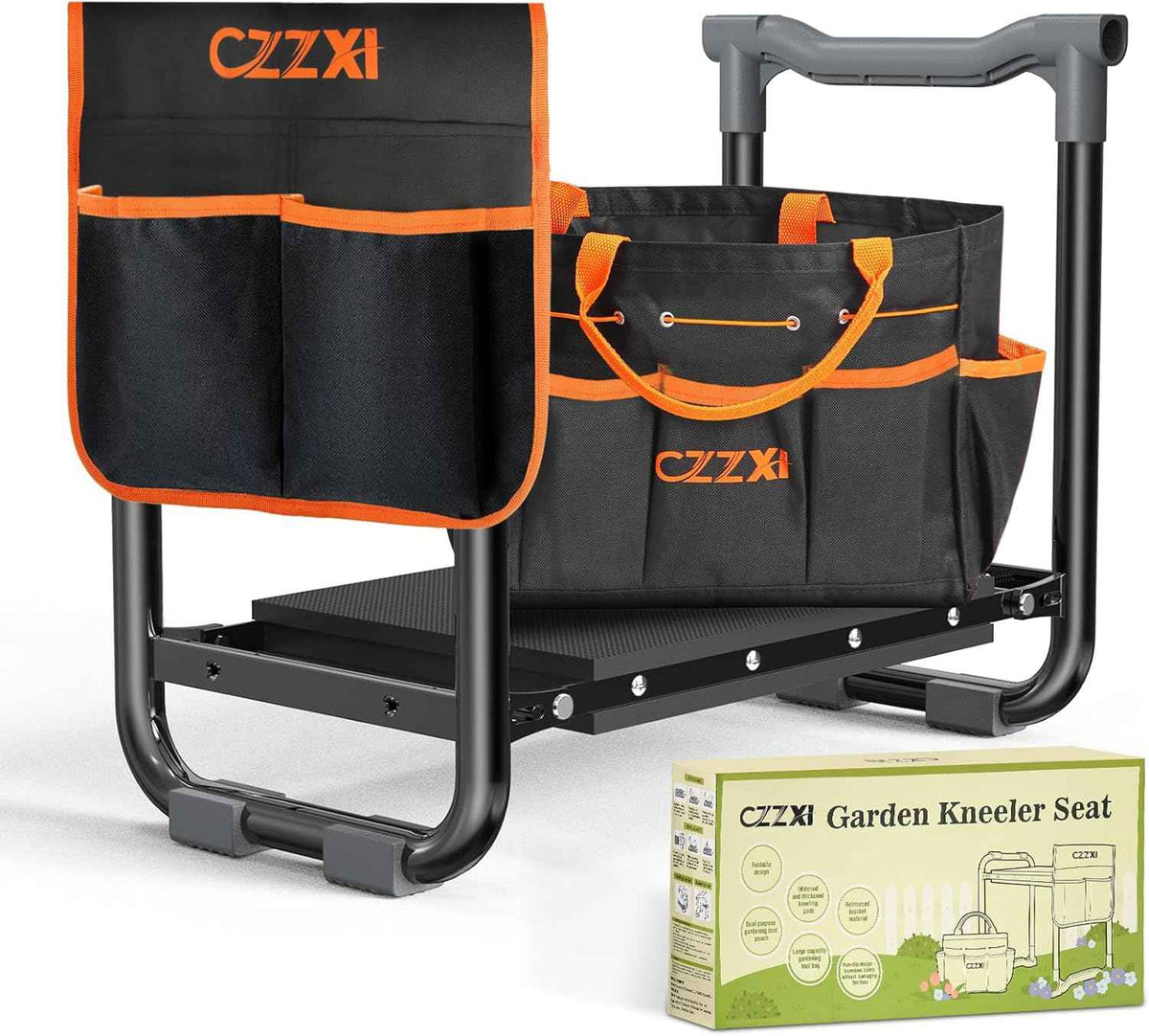 Garden Kneeler and Seat, Wider and Thicker Kneeling Pad Heavy Duty Gardening Stool with Gardening Tool Pouch and Bag, Garden Bench/Chair Gifts for Women, Seniors