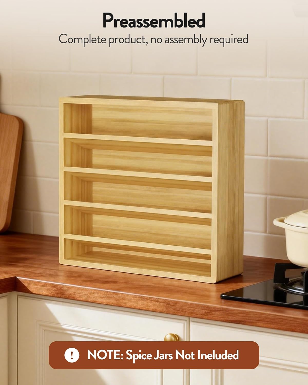 4-Tier Spice Rack Organizer for Cabinet - Field & Nook