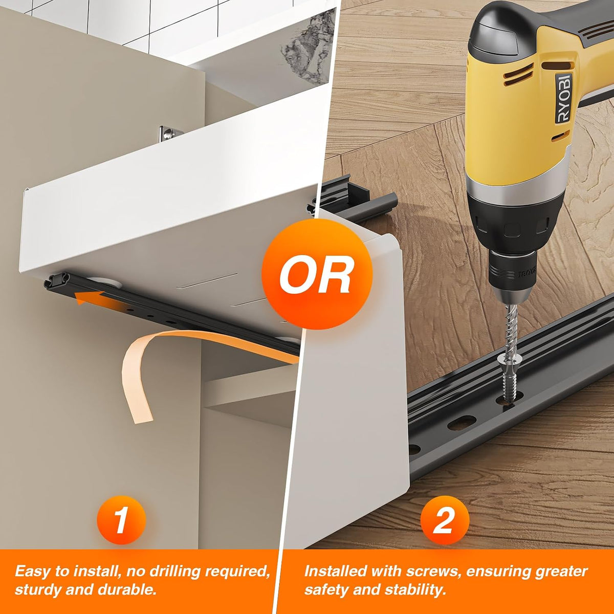 Pull Out Cabinet Organizer Expandable 12.6"-20.4"Wx 21"Deep,1 Pack