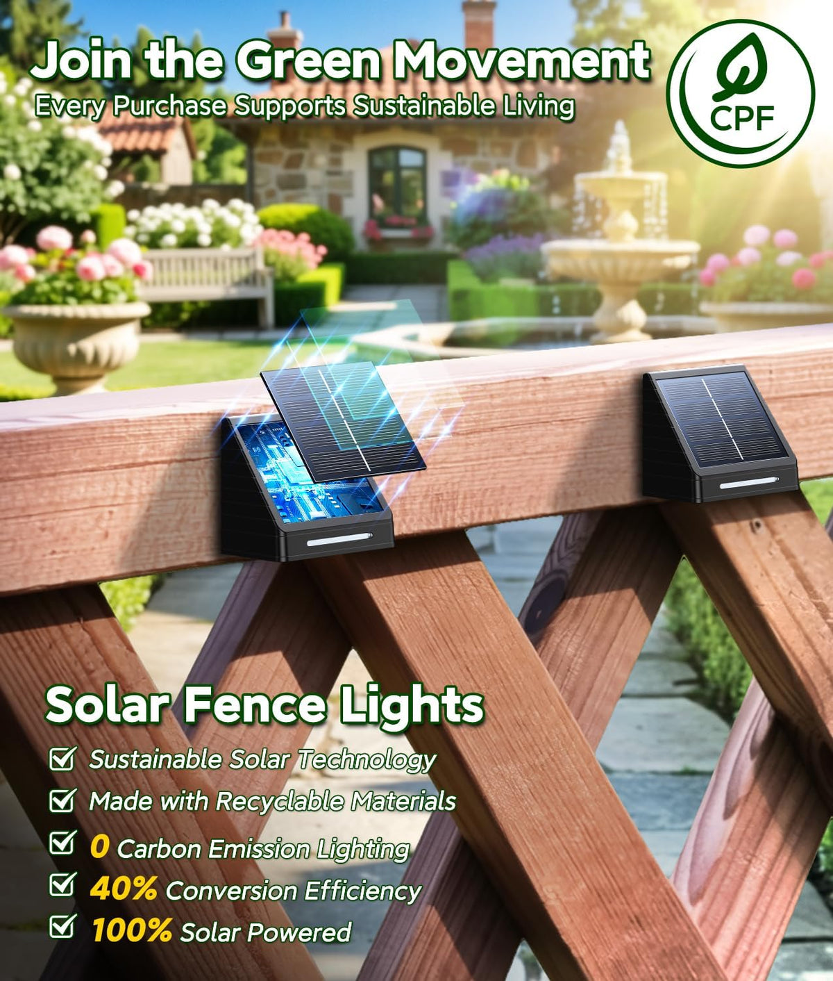 KOOPER Solar Fence Lights Outdoor Waterproof 10 Pack, Solar Fence Lights with Ultra-Bright LED Lens, 10 Modes & 9 Colors Outdoor Solar Lights for Fence, Backyard, Railing, Patio, Wall, Step, Deck