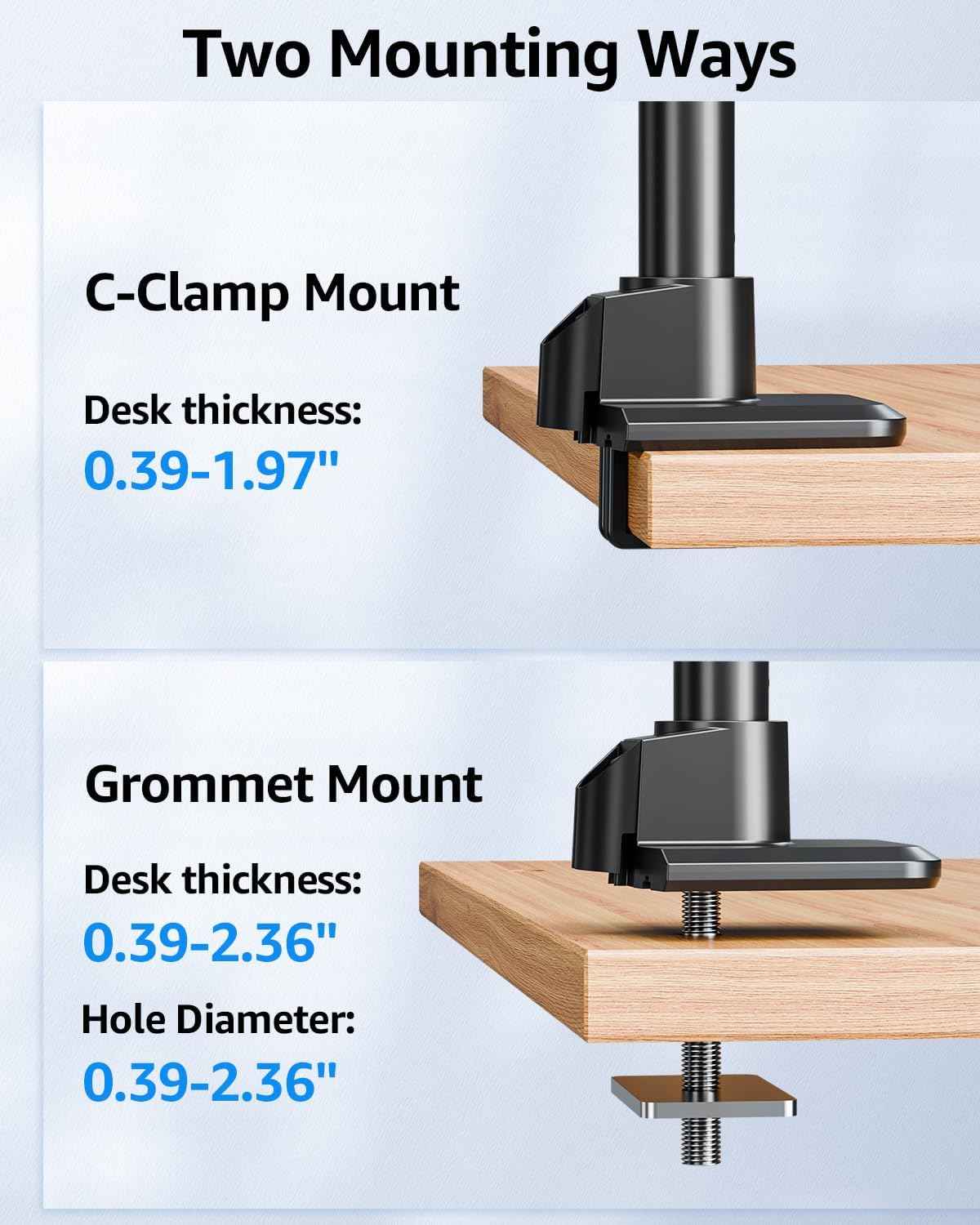 MOUNTUP Heavy Duty Monitor Arm Fits 49 45 42 40 39 34 32 Inch Screens, Ultrawide Monitor Arm Holds 4.4-44 lbs, Monitors Stand for Samsung Odyssey G9 and More, Height Adjustable Mount, VESA Mount