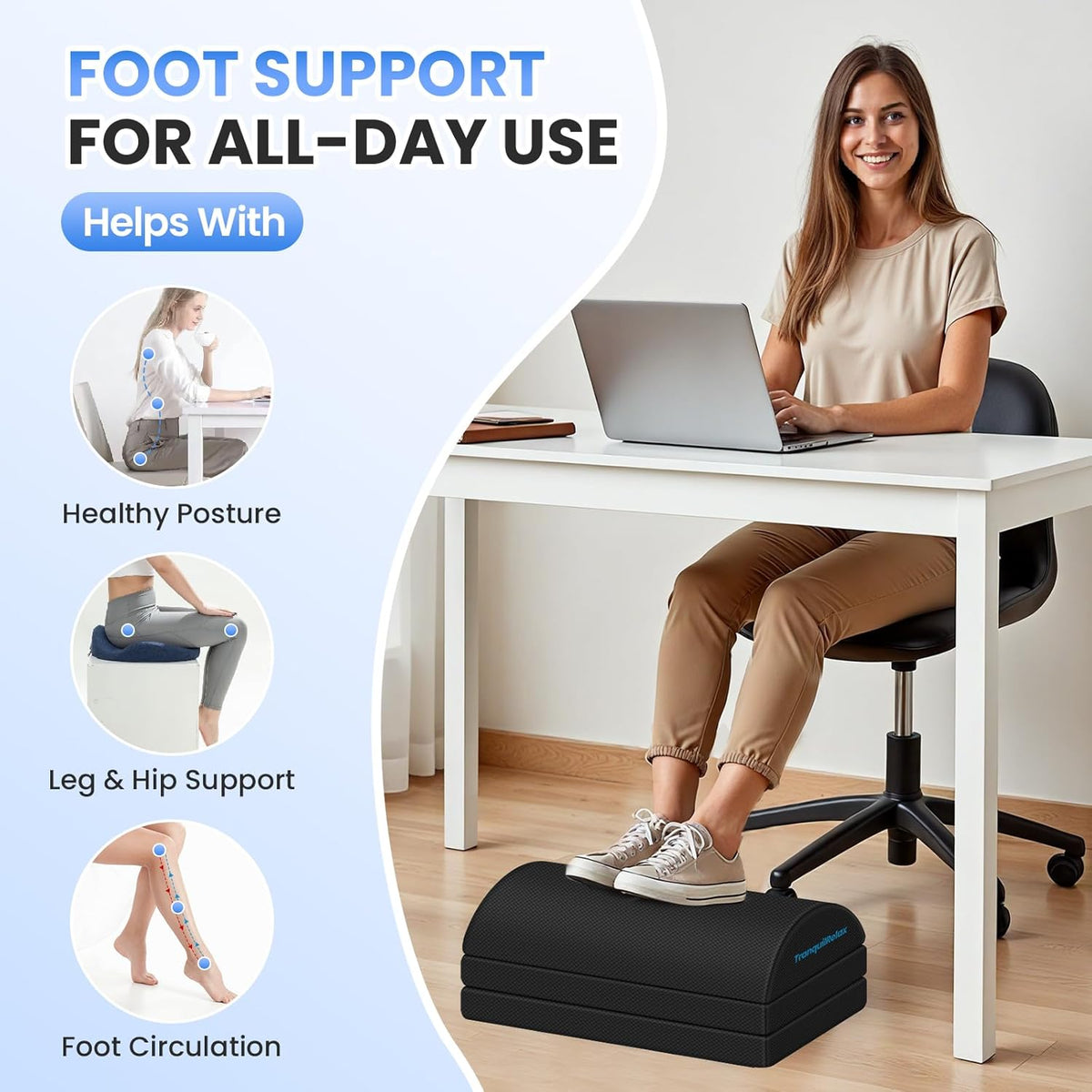 3-Height Cushioned Footrest with Washable Cover - Field & Nook