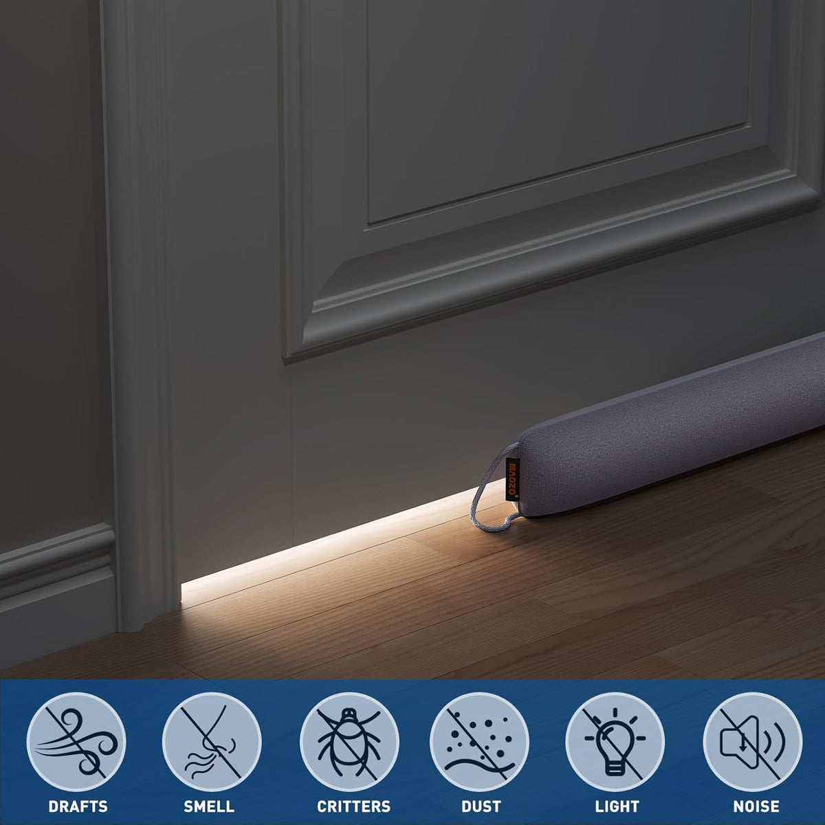 Weighted Door Draft Stopper – 36-Inch Washable Gap Blocker