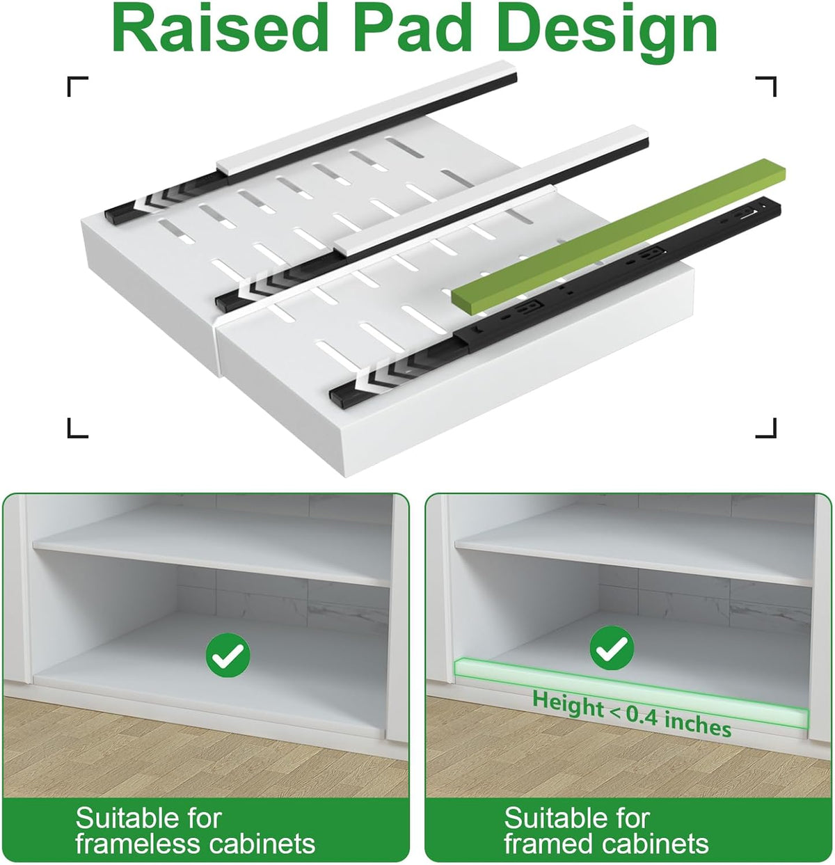 PAKETA 4 Pack Pull Out Cabinet Organizer, 21" Deep
