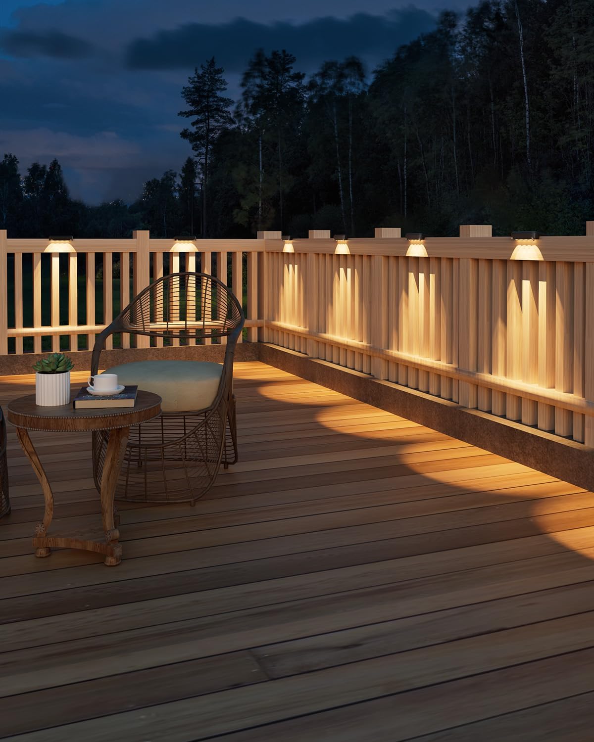 Large Solar Deck and Step Lights – Warm White, 16 Pack