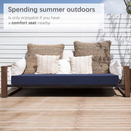 Outdoor Bench Cushion, 59 x 18 Inch, Blue | Waterproof Patio Furniture Cushions