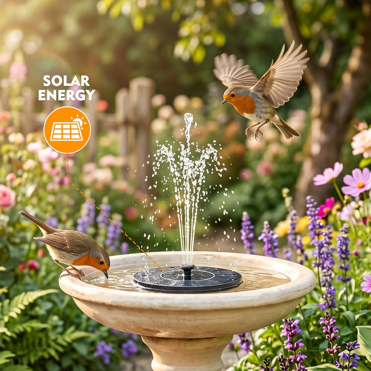 Floating Solar Fountain Pump – 1.4 W, 8 Nozzles