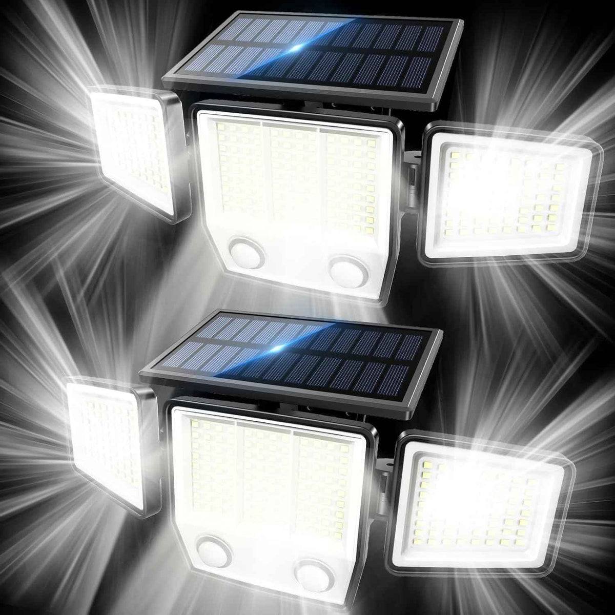 Solar Motion Sensor Outdoor Lights Waterproof - 3000LM 3 Modes Security Lights Outdoor 270° Illumination IP65 LED Solar Flood Wall Light for Garden Yard Patio Pathway (2 Pack)