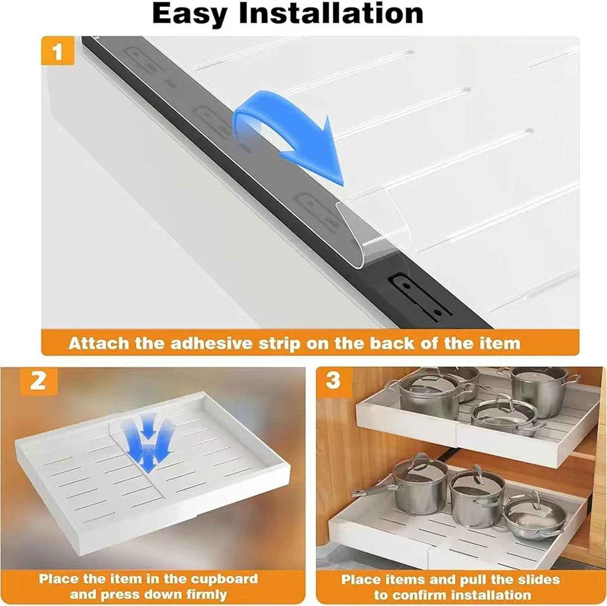 Expandable Pull Out Cabinet Organizer, 11.8" to 18.5"