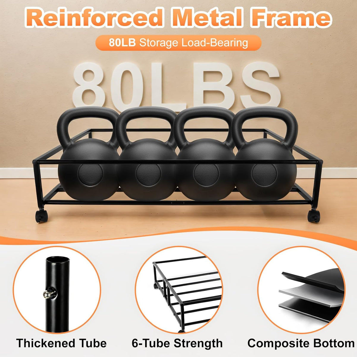 80L Large Under Bed Storage with Wheels, 2-Pack XXL Underbed Shoe Storage | Fit Most Bed, Removable & Locakable Wheels, Sturdy Metal Frame, Clear Lid, Easy Install, for Off-Season Clothes/Blankets - Field & Nook