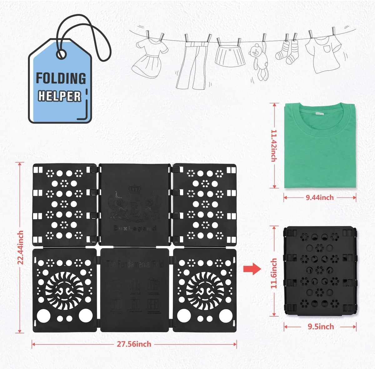 Shirt Folding Board – Adjustable Laundry Organizer