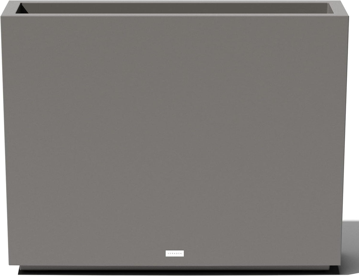 Veradek Block Series Span Plastic Planter - Tall Rectangular Planter for Indoor or Outdoor Patio/Porch, Gray, 30" in Height, 10" in Width, 38" in Length