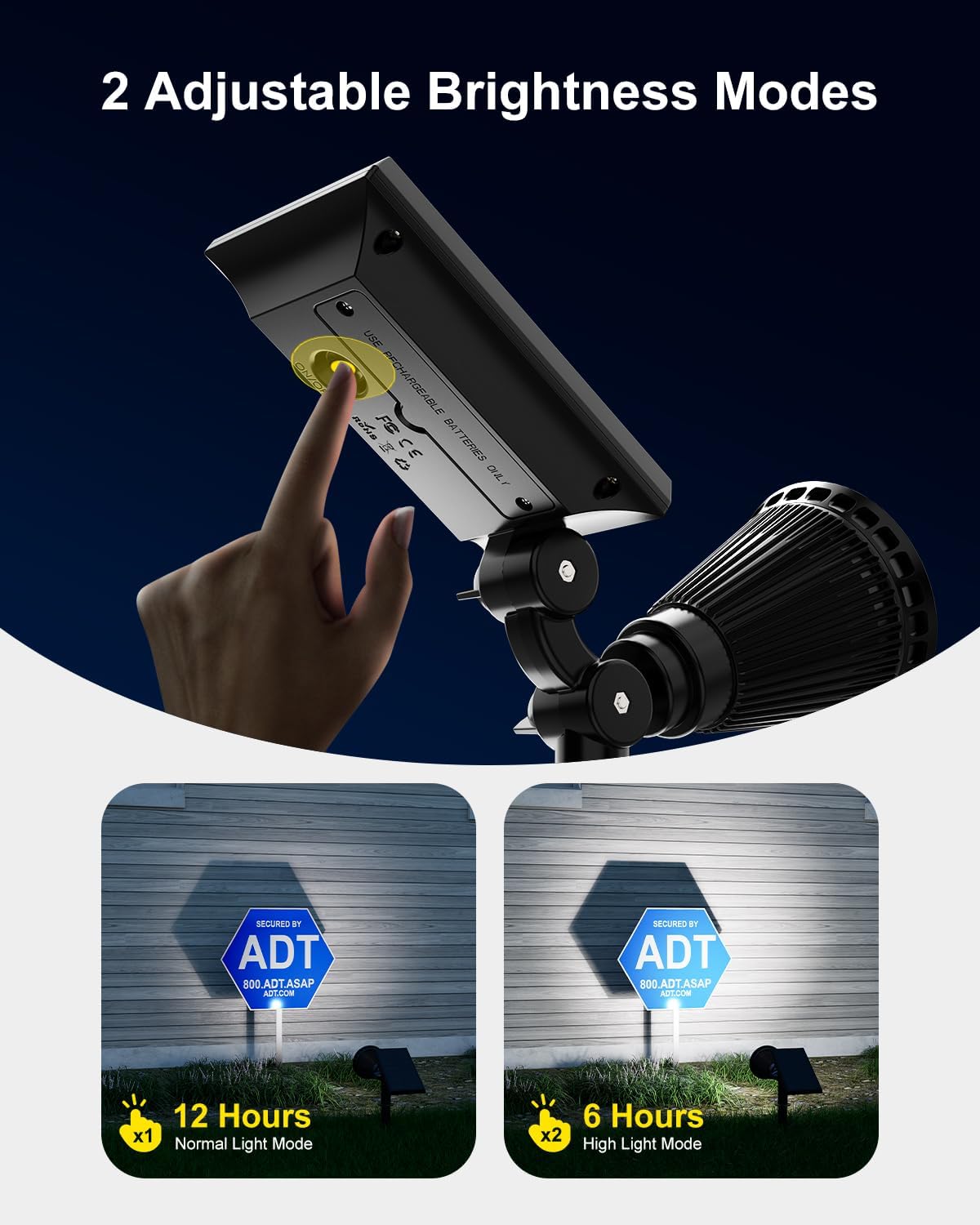 Waterproof Solar Landscape Spotlight – 2 Brightness Modes