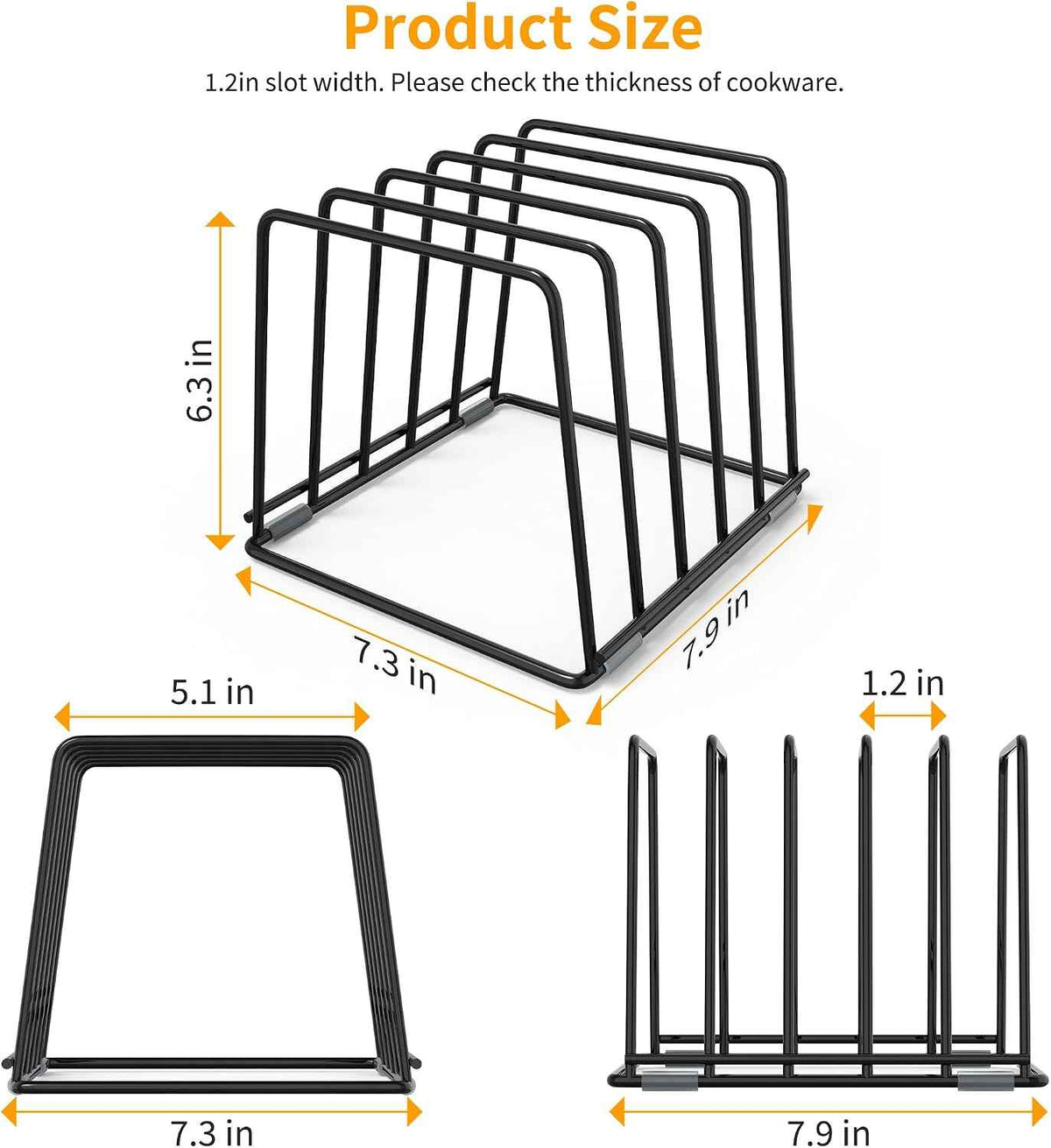 Cutting Board Organizer Rack, 5-Slot, Large
