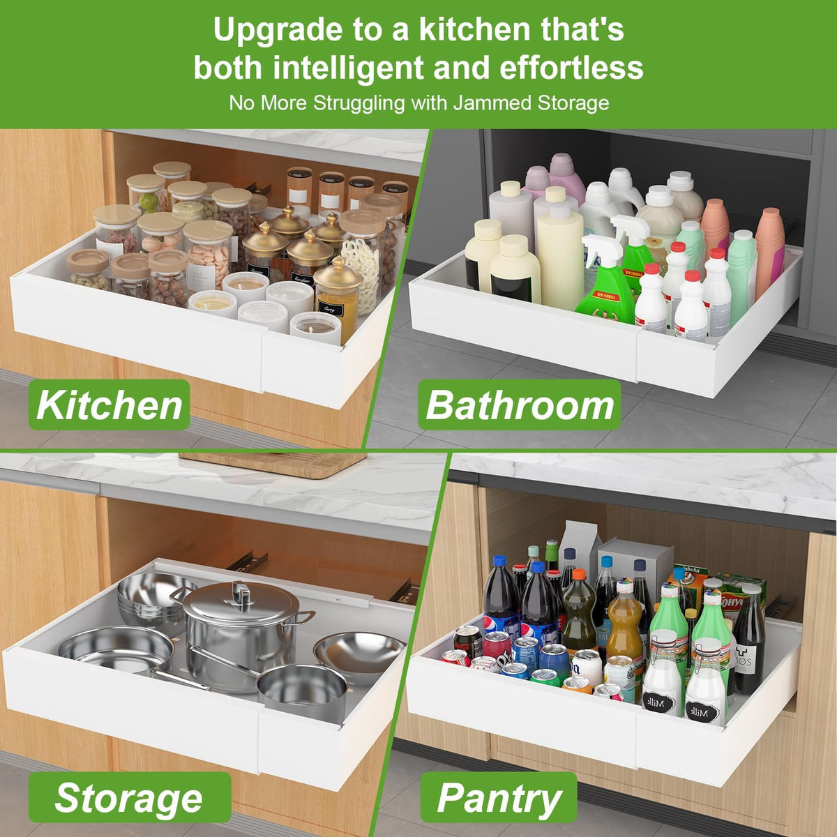 1-Pack Expandable Pull-Out Cabinet Organizer, 16.5" Deep