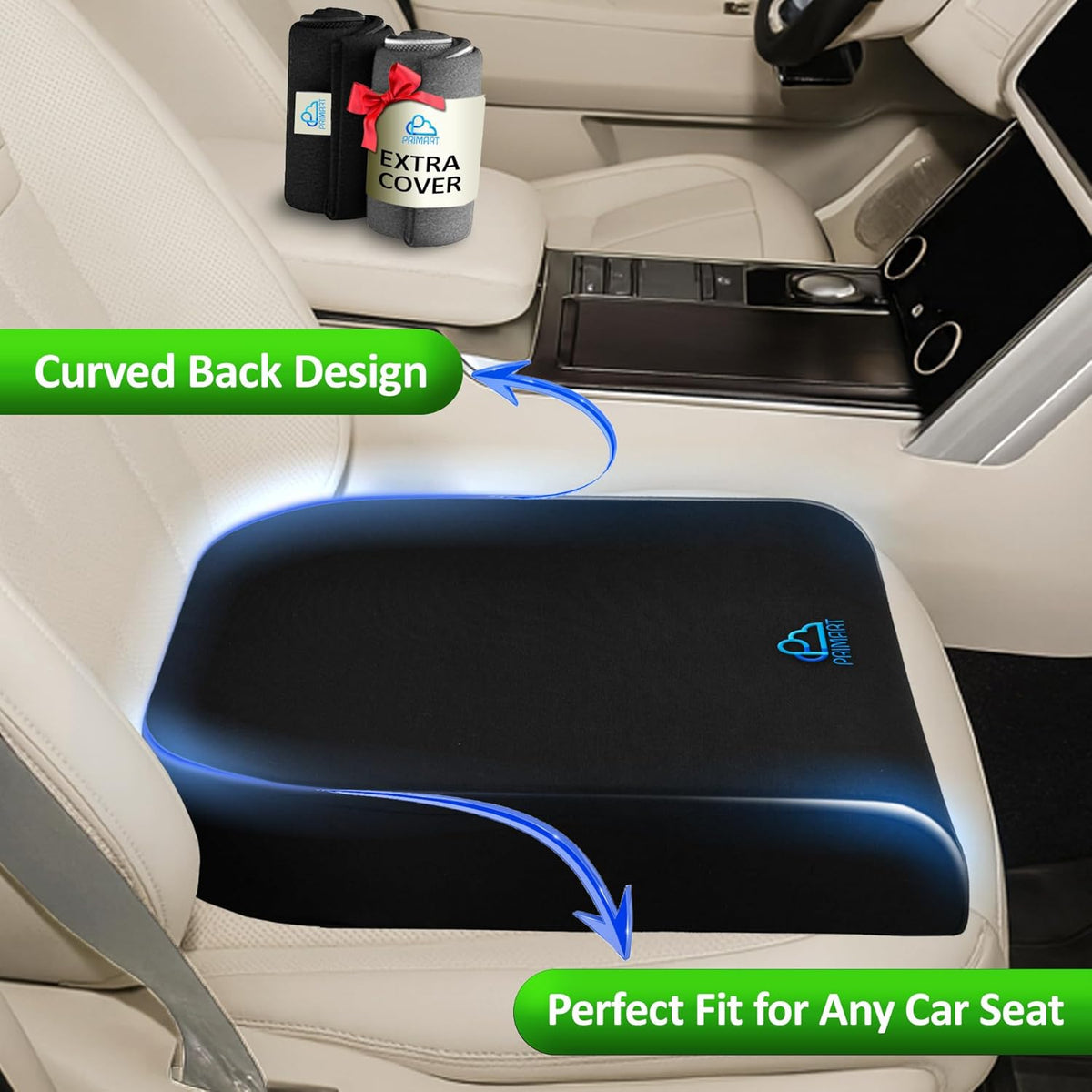 Memory Foam Pressure Relief Seat Cushion with Extra Cover - Field & Nook