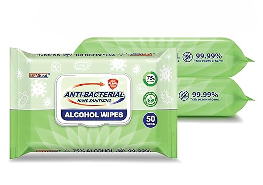 Germisept 75% Alcohol Hand Sanitizing Wipes – 150 Count - Field & Nook