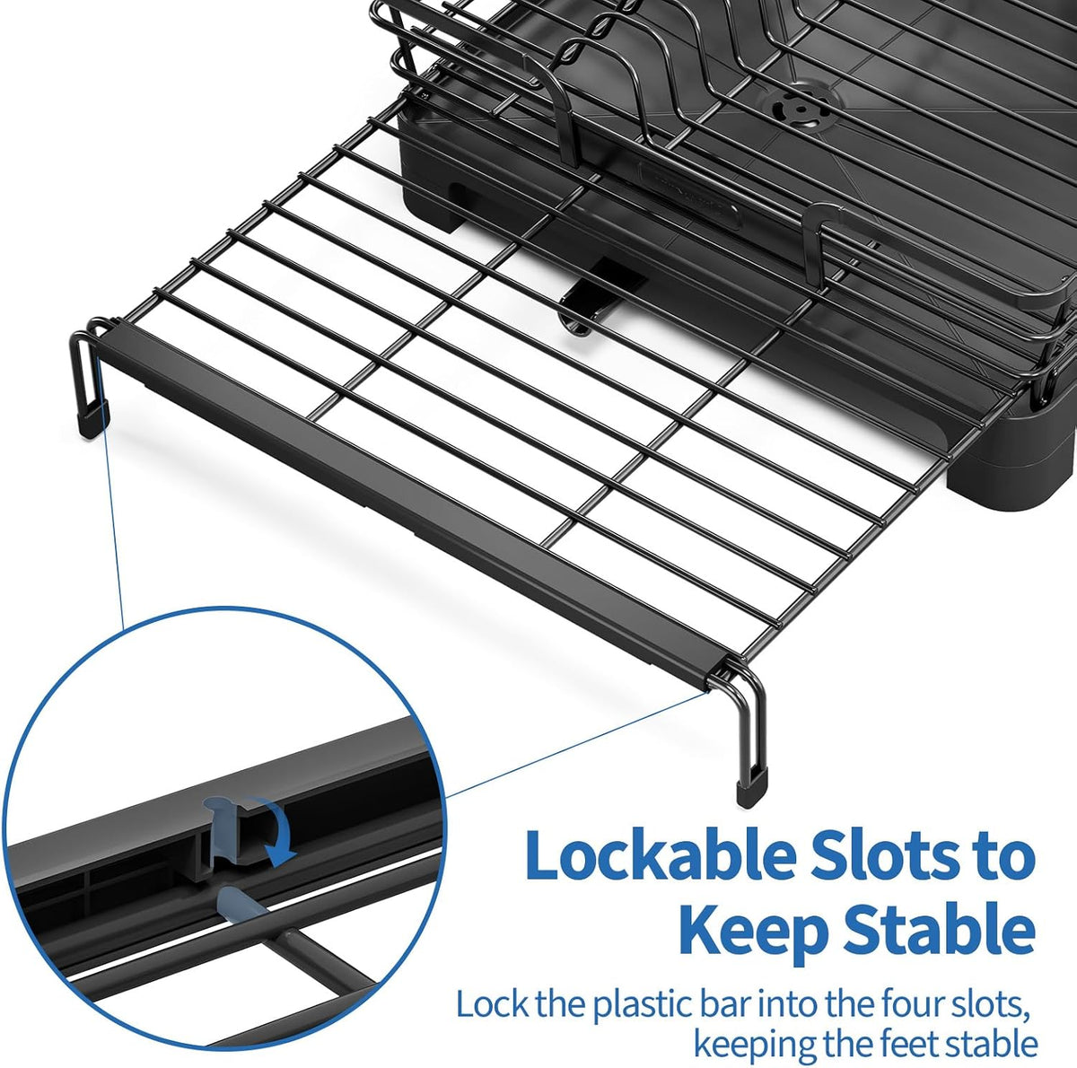 TOOLF Expandable Over-the-Sink Dish Drying Rack, 12.56"-23.97"L