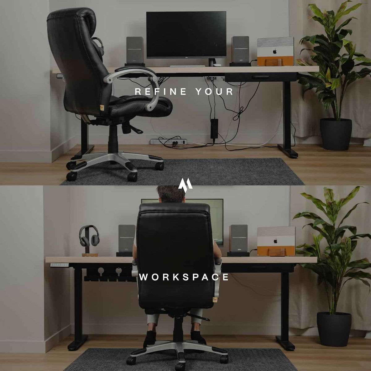 2-Pack Under-Desk Cable Management Trays – No-Drill Adhesive Carbon-Steel Cord Organizers