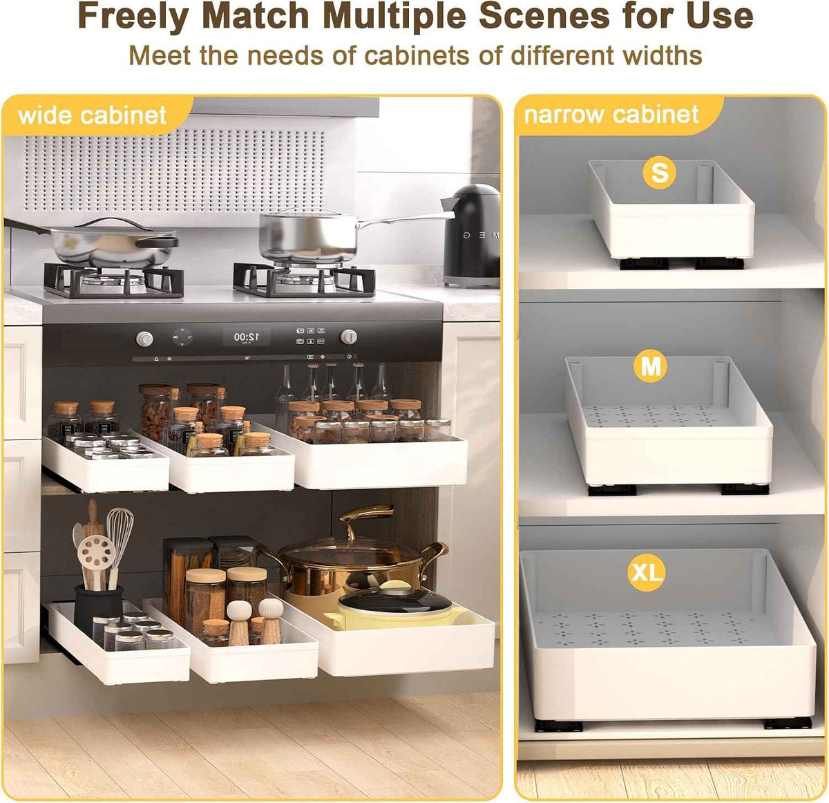 Heavy Duty ABS Pull Out Kitchen Cabinet Organizer