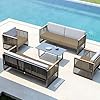 Waterproof Patio Cushion Covers – 24 × 24 × 4 Inch, 4 Pack Replacement Non-Slip Outdoor Seat Cushion Slipcover with Zipper. Camel