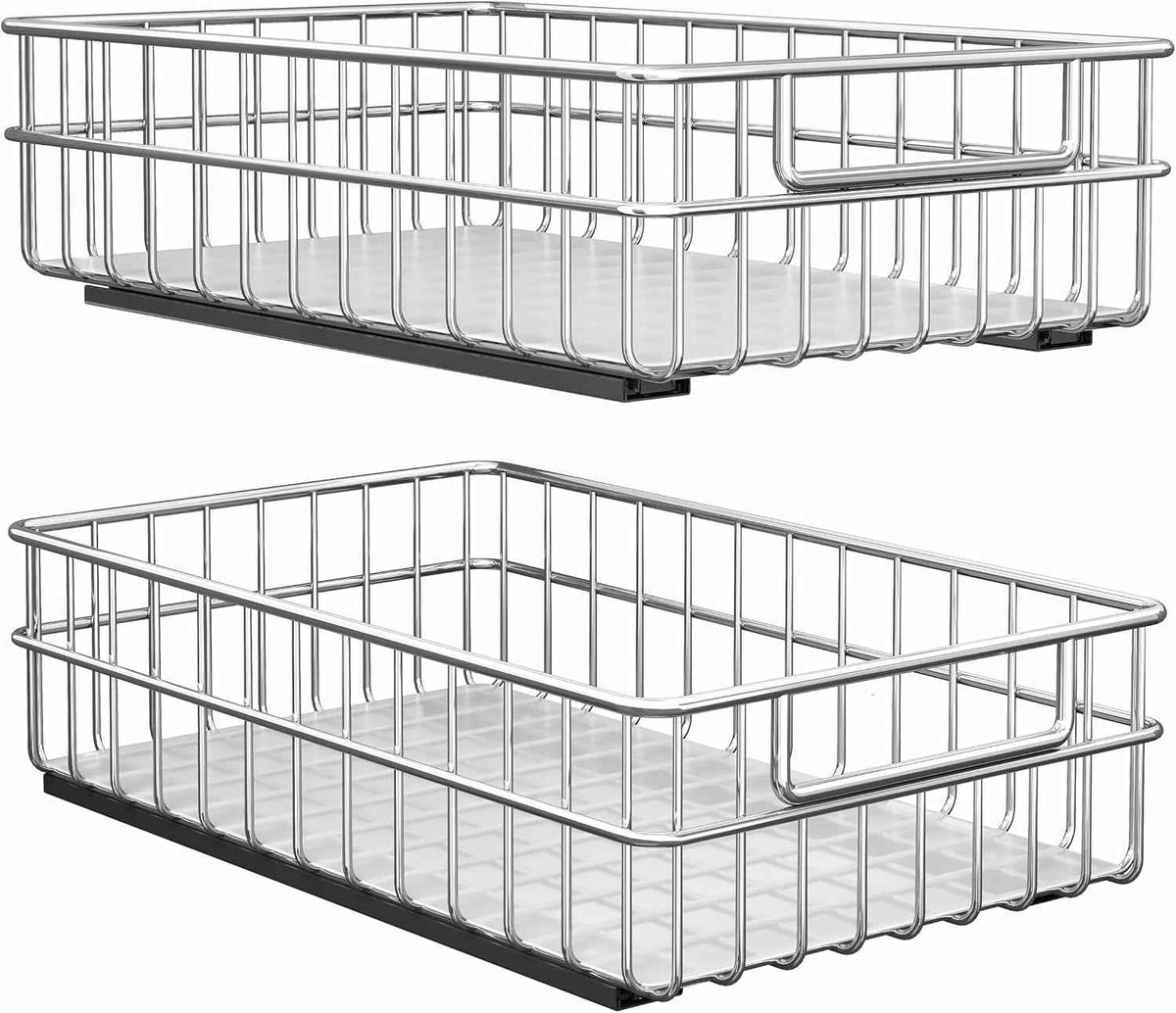 Stainless Steel 2-Pack Pull Out Cabinet Organizers