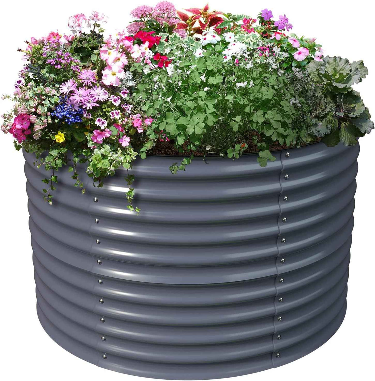 Olle 32" Tall, Metal Raised Garden Bed,Garden Beds Outdoor for Vegetables, Backyard Garden Kit, Raised Planter Box, Midnight Grey