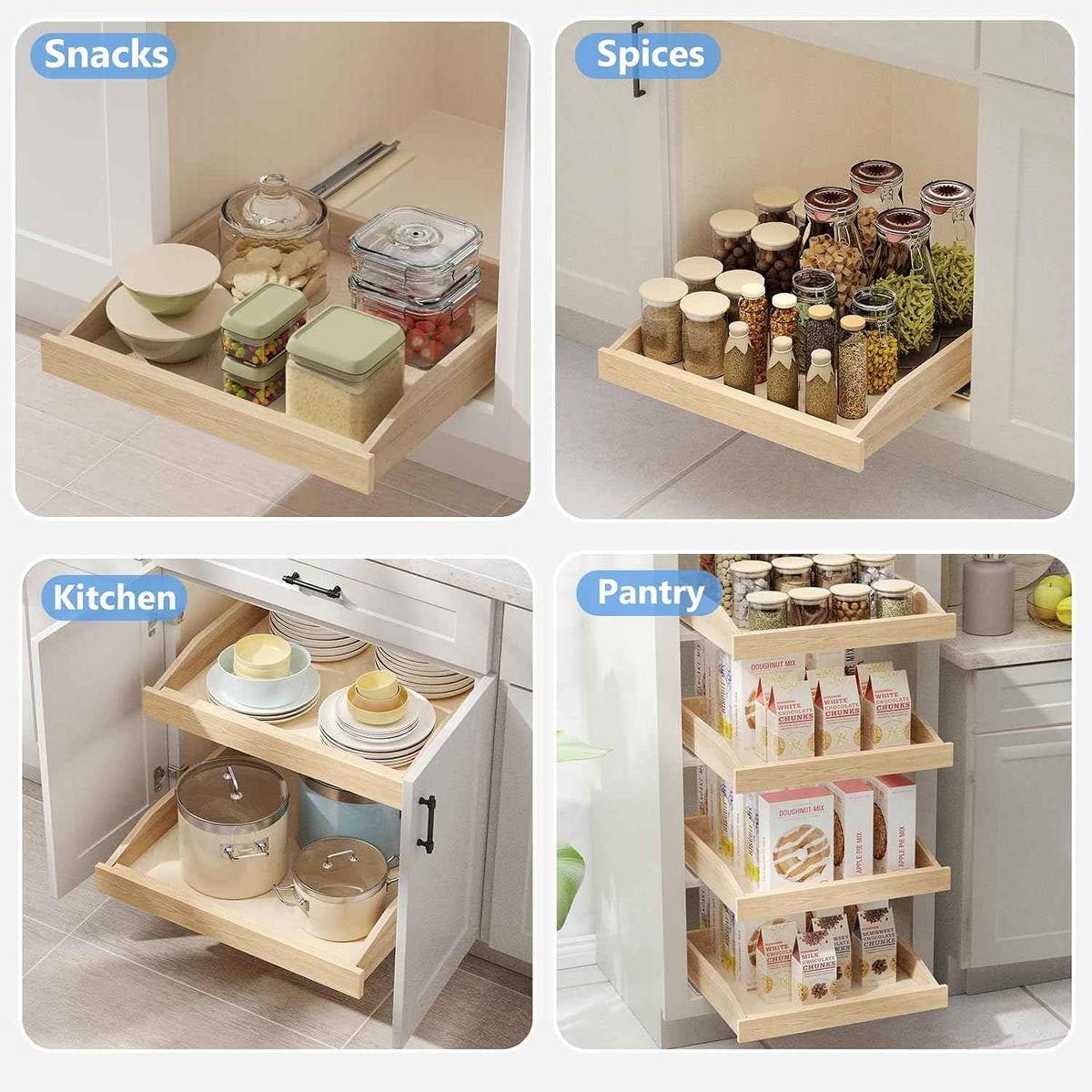 ROOMTEC Pull Out Cabinet Organizer, 22-1/2" W x 21" D