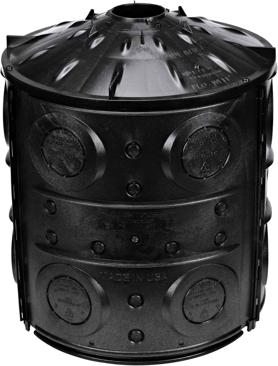 NDS FWAS24 50 Gal. Flo Stormwater Dry Well System Kit with 3 Side Panels & 1 Cover, Ideal for Rainwater Collection, Black