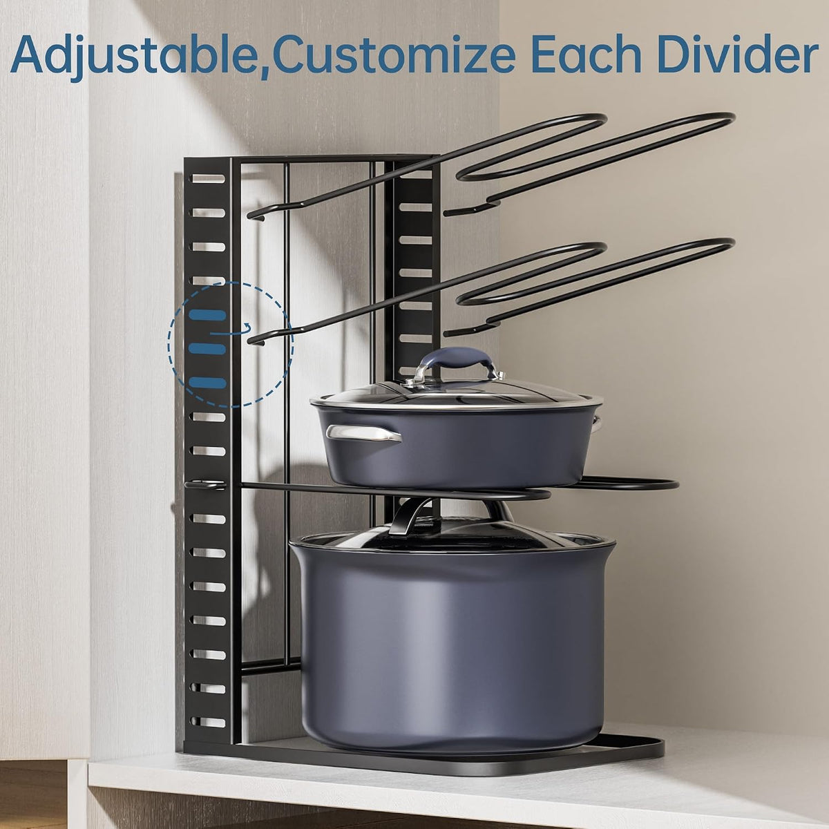 Pots and Pans Organizer, 8-Tier, 14.6"