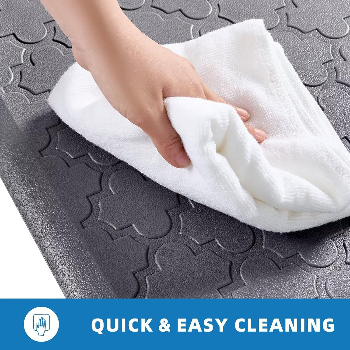 Kitchen Mats for Floor 2 Piece Anti Fatigue Mats, Grey | Kitchen Mats Cushioned Anti Fatigue, 17.3" x 29" + 17.3" x 47", Non Slip Kitchen Rugs, Standing, Office, Sink, Laundry