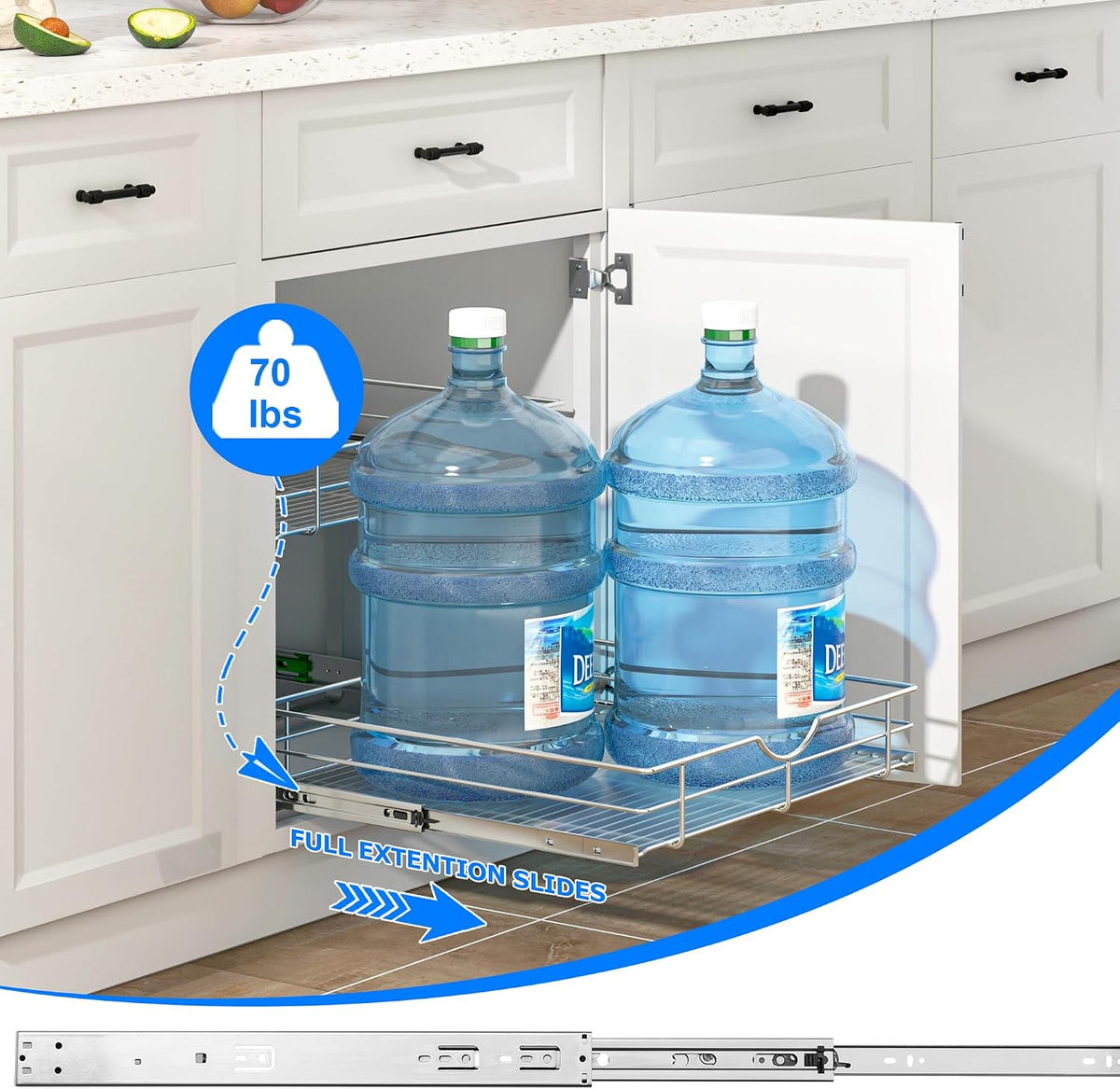 WelFurGeer 2-Tier Pull-Out Cabinet Organizer