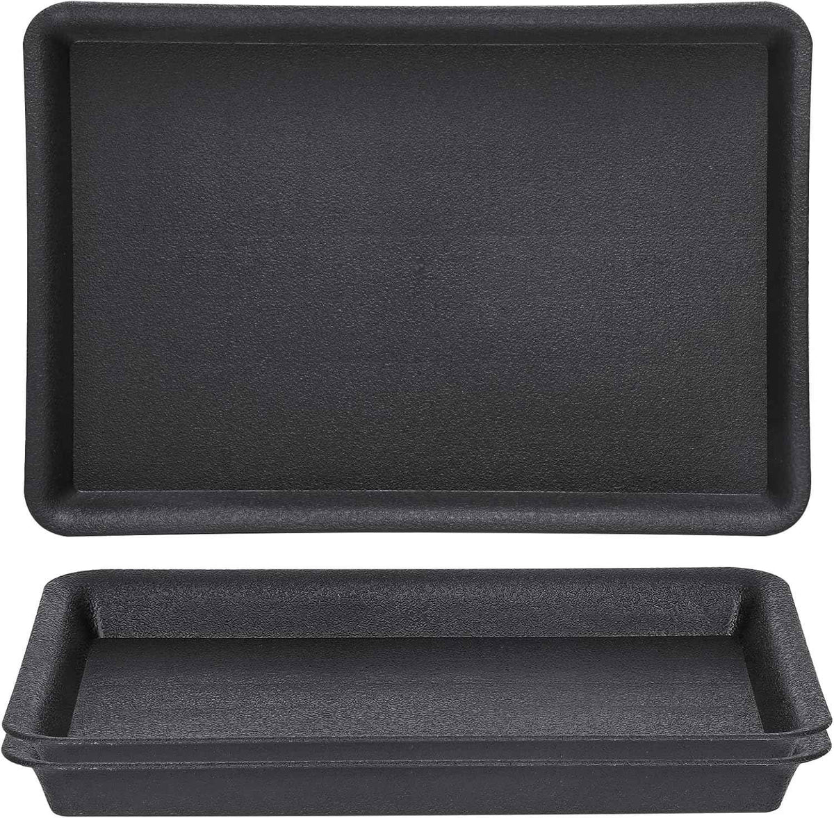 GREANER 3 Packs Plant Saucers Rectangular, 15x11x1.2Inch Heavy Plastic Plant Saucer Drip Tray, Flower Pot Tray for Indoors Outdoor Plant Pots, Thick Drip Tray for Garden Potted Water Drips and Soil
