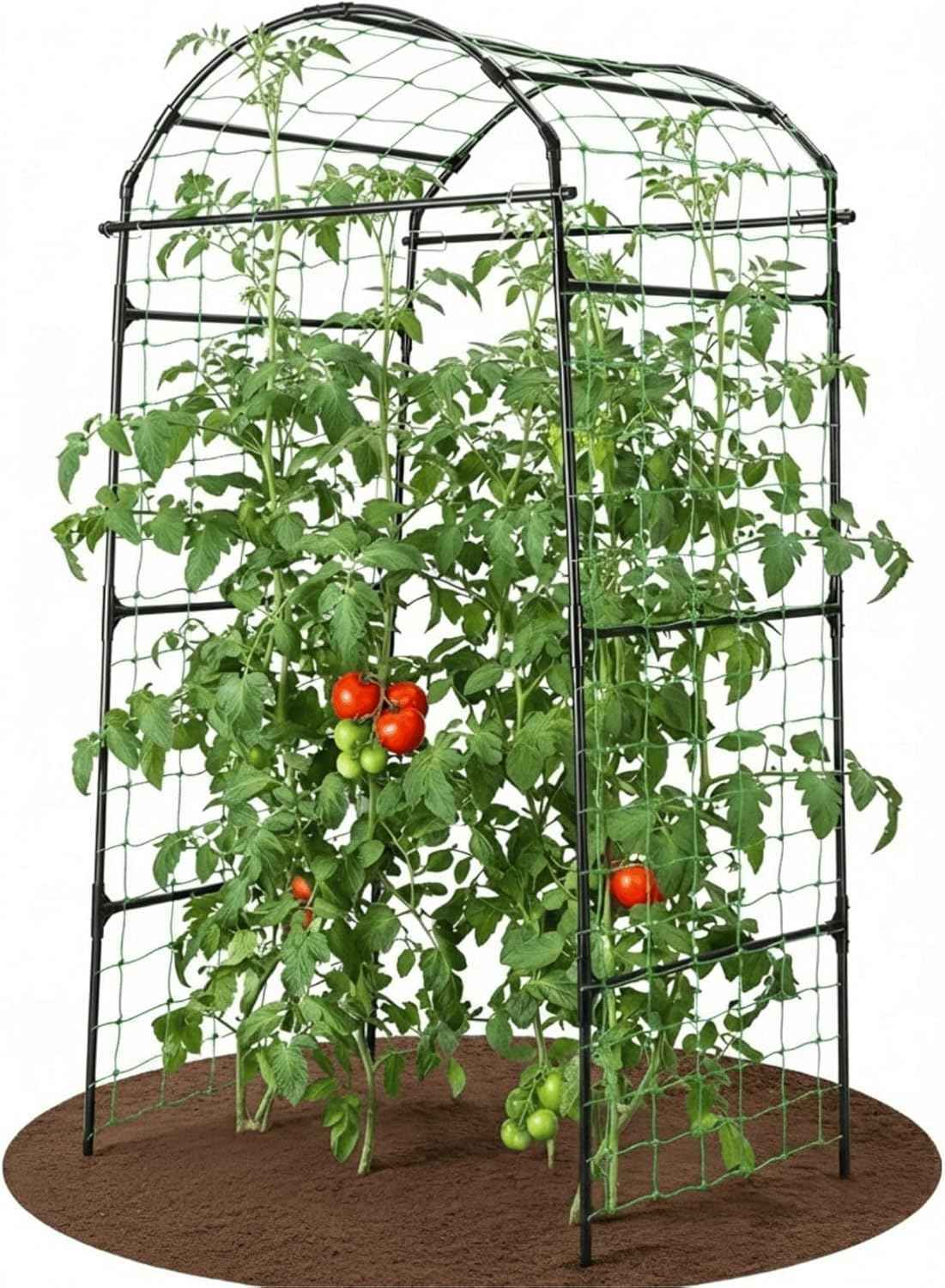79" Garden Trellis Arch for Climbing Plants – Tall Outdoor Metal Trellis for Vegetables, Peas, Tomatoes,﻿ Cucumber Trellis Arch & Vertical Garden Climber Plant Support for Vine Plants