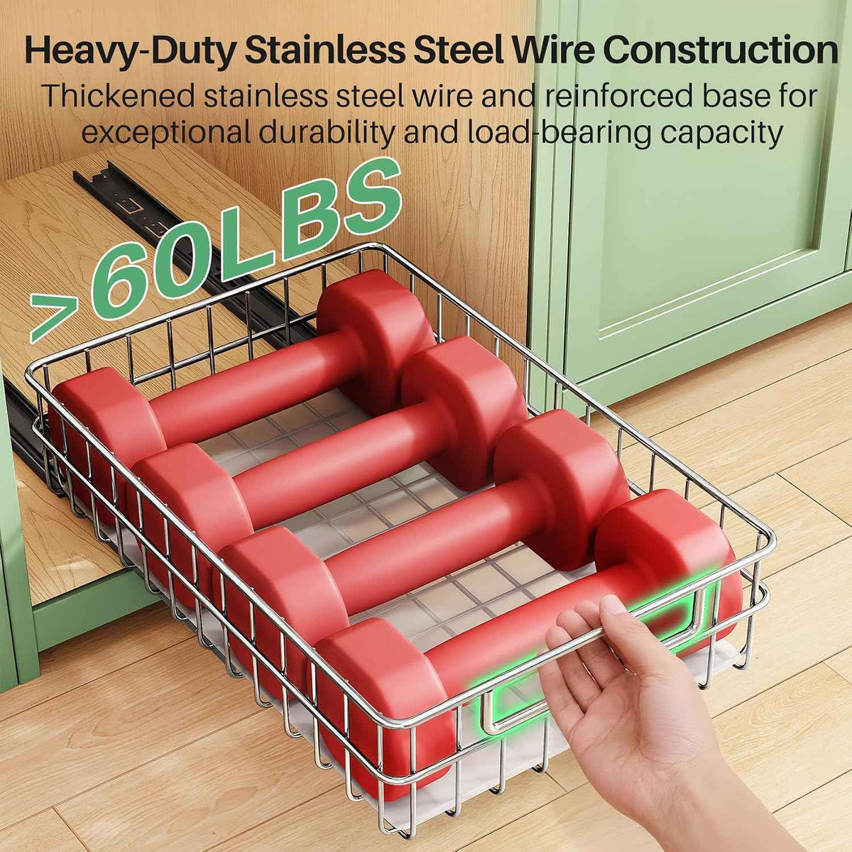 Stainless Steel 2-Pack Pull Out Cabinet Organizers