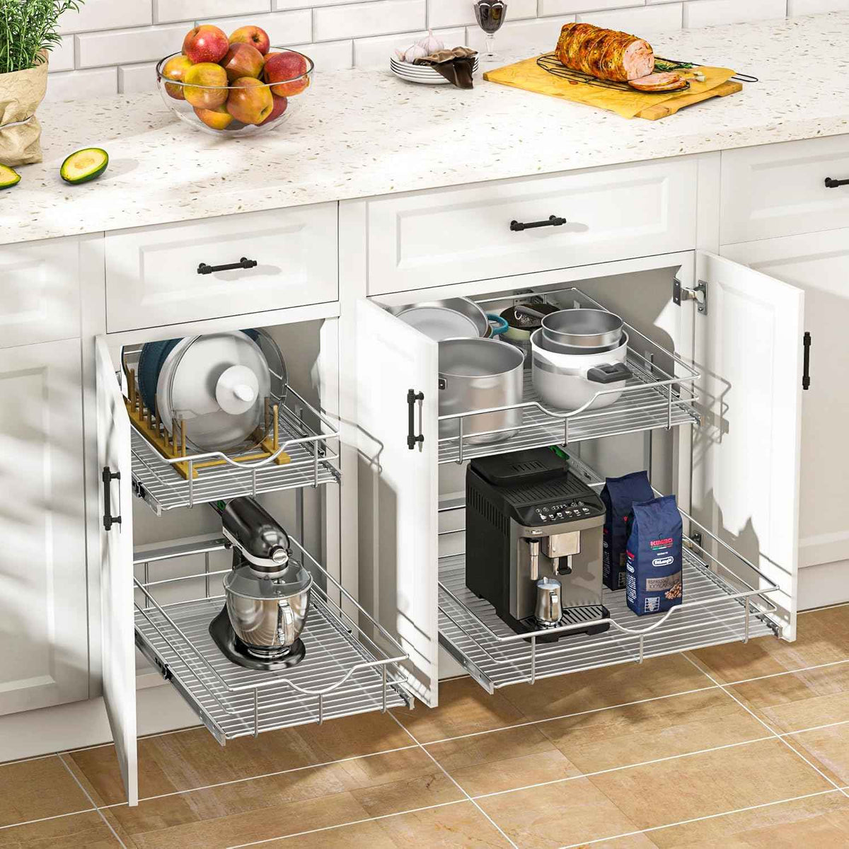 WelFurGeer 2-Tier Pull-Out Cabinet Organizer
