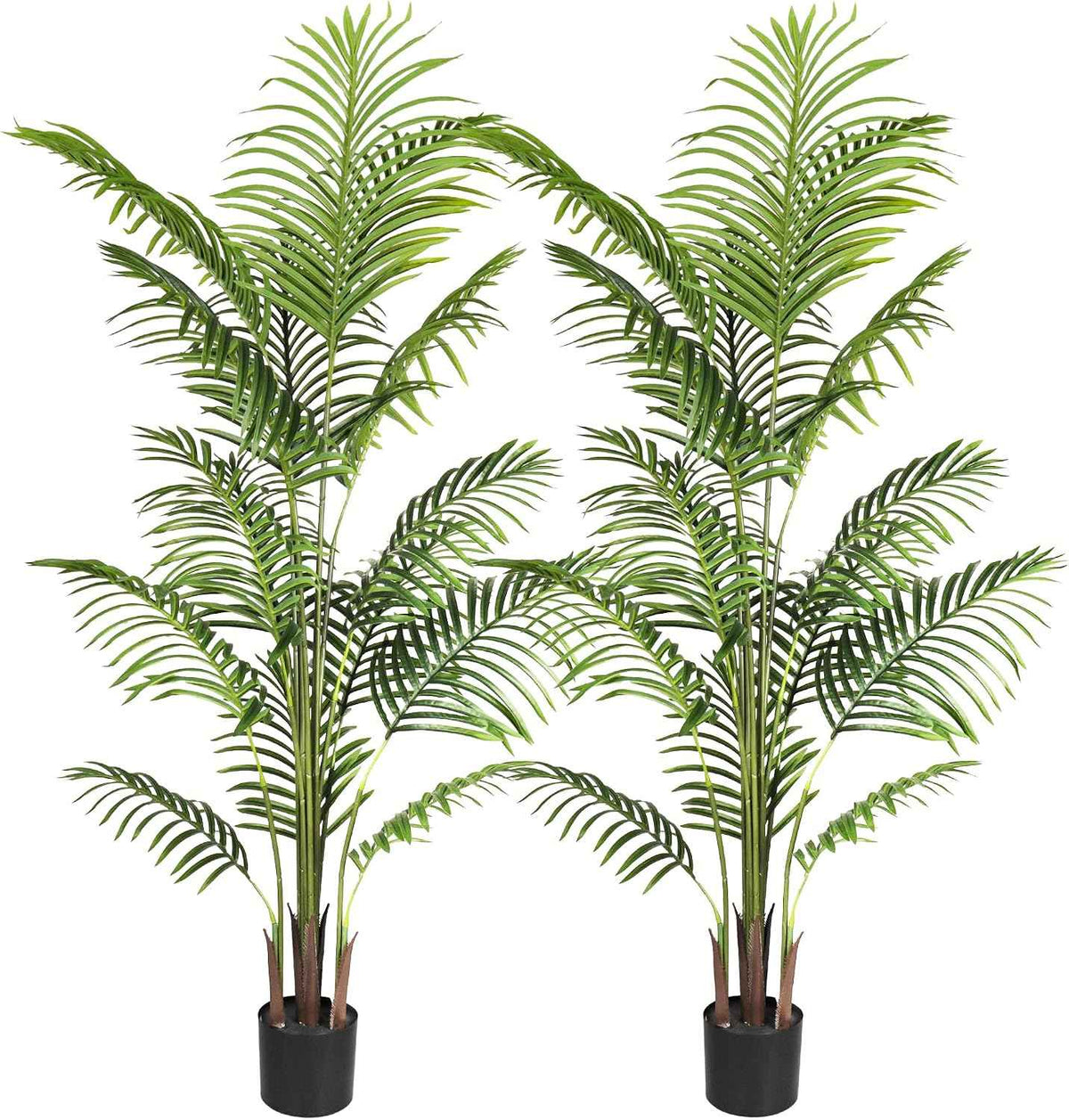 2 Pcs Artificial Palm Tree with Planter Fake Plants 6ft Faux Tree Indoor for Home Decor Living Room Decor