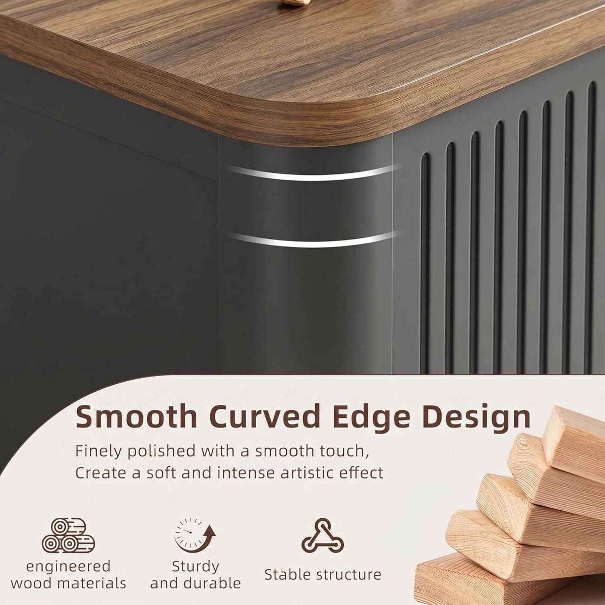 Decofy Lift Top Coffee Table with Storage and Shelves