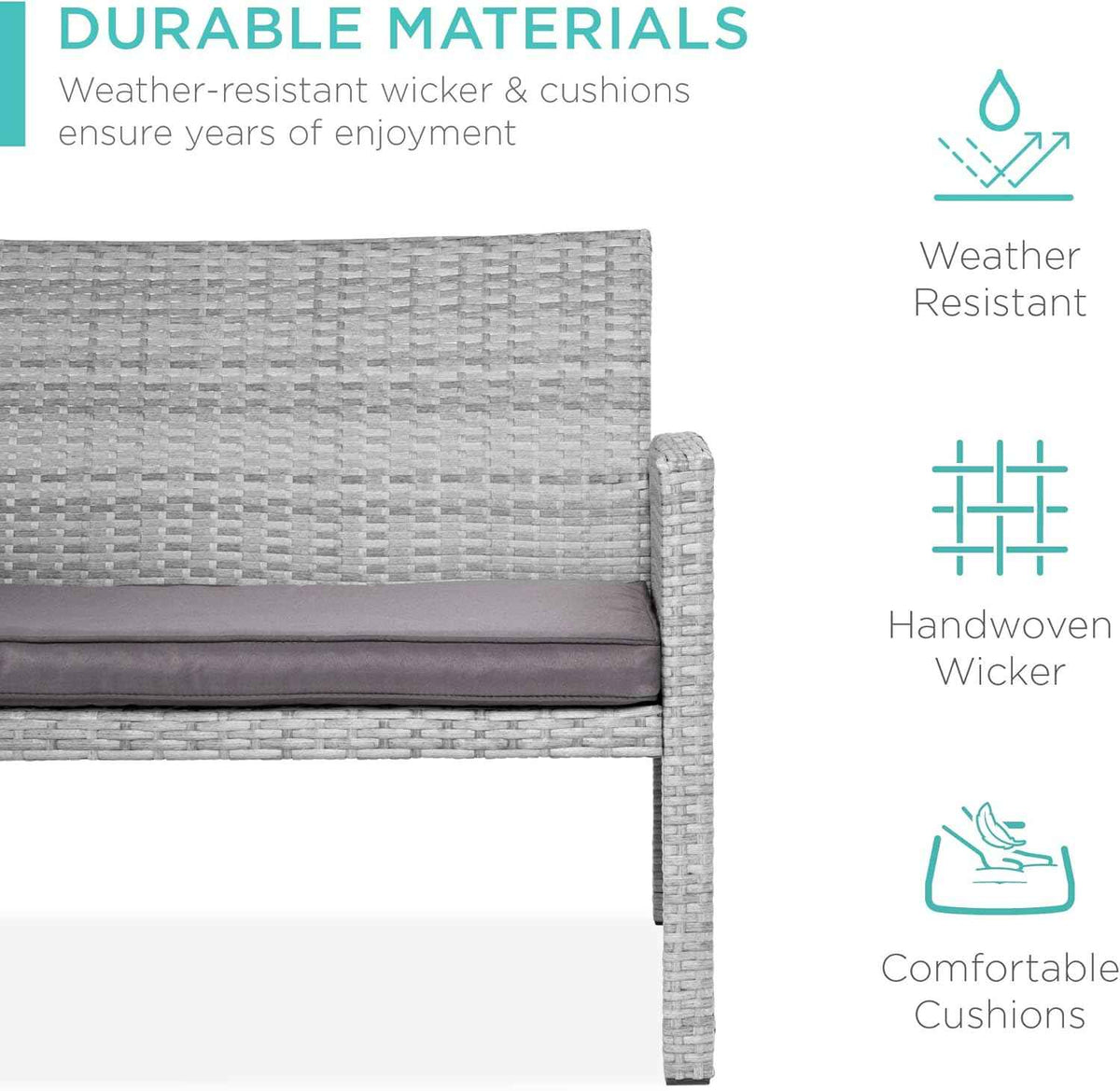 Choice Products 4-Piece Outdoor Wicker Patio Conversation Furniture