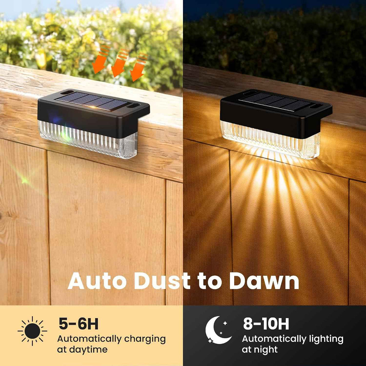 Solar Deck Lights Outdoor, Solar Step Lights Waterproof, 16 Pack Warm White | Step Lights Waterproof Outdoor for Deck, Step, Fence, Wall, Patio, Yard, Pool, Pathway and Stairs