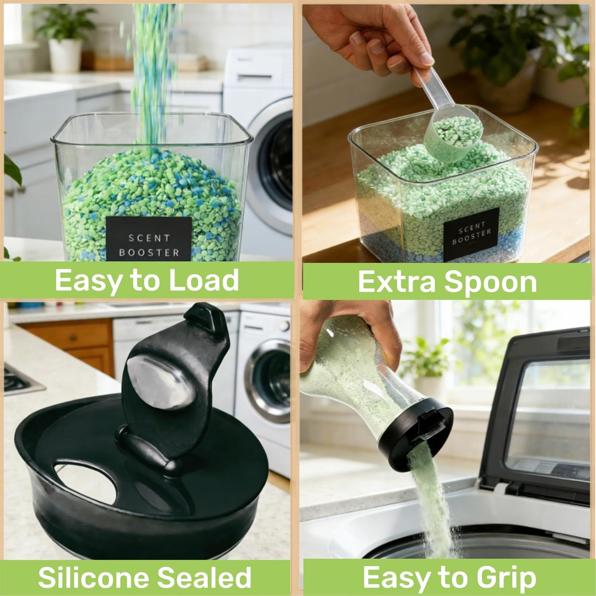 3+2-Pack Laundry Pods Containers & Dryer Sheet Holder & Laundry Detergent - Field & Nook