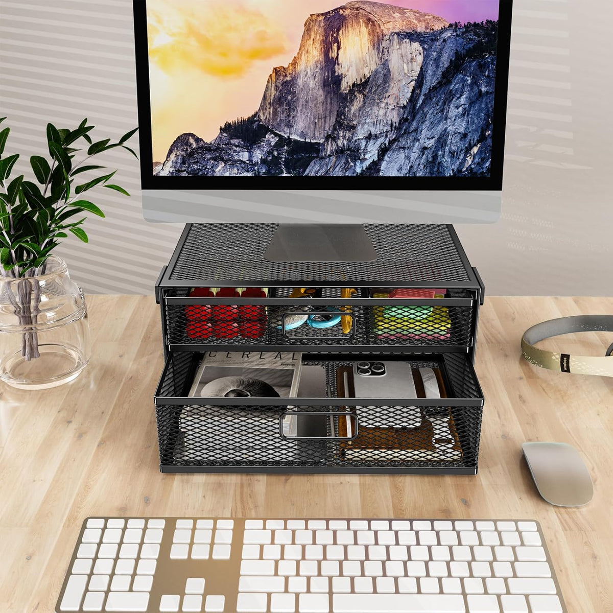 Under Desk Drawer Organizer No Drilling Under Desk Storage Drawer Organizer Metal Under Desk Drawer Suitable for Home and Office(13 Inch) - Field & Nook